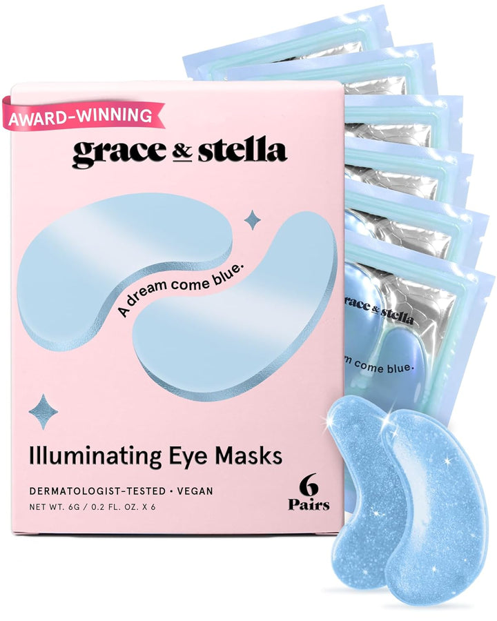 Award Winning under Eye Mask - Travel Essentials - Birthday Gifts for Women - Gel Eye Patches for Dark Circles, Puffy Eyes, Wrinkles, Undereye Bags - Vegan Self Care (48 Pairs, Gold)