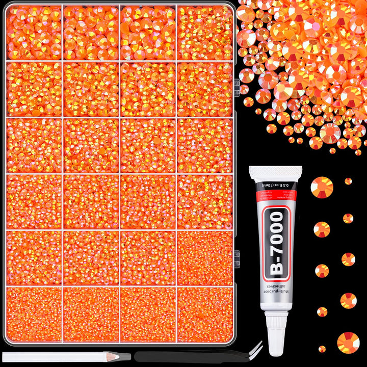30000Pcs Resin Jelly Rhinestones for Bedazzling, Multicolor 3Mm Flatback Gems for Diamond Art, Bedazzler Kit with 3Pcs 10Ml B7000 Jewelry Glue for Nail Art Crafting Book Makeup