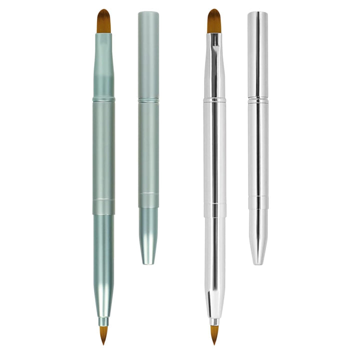 [2 Pack] Lip Brush for Lipstick, Retractable Lip Brushes, Dual-Ended Makeup Brush for Lipstick Lip Gloss, Include Lid