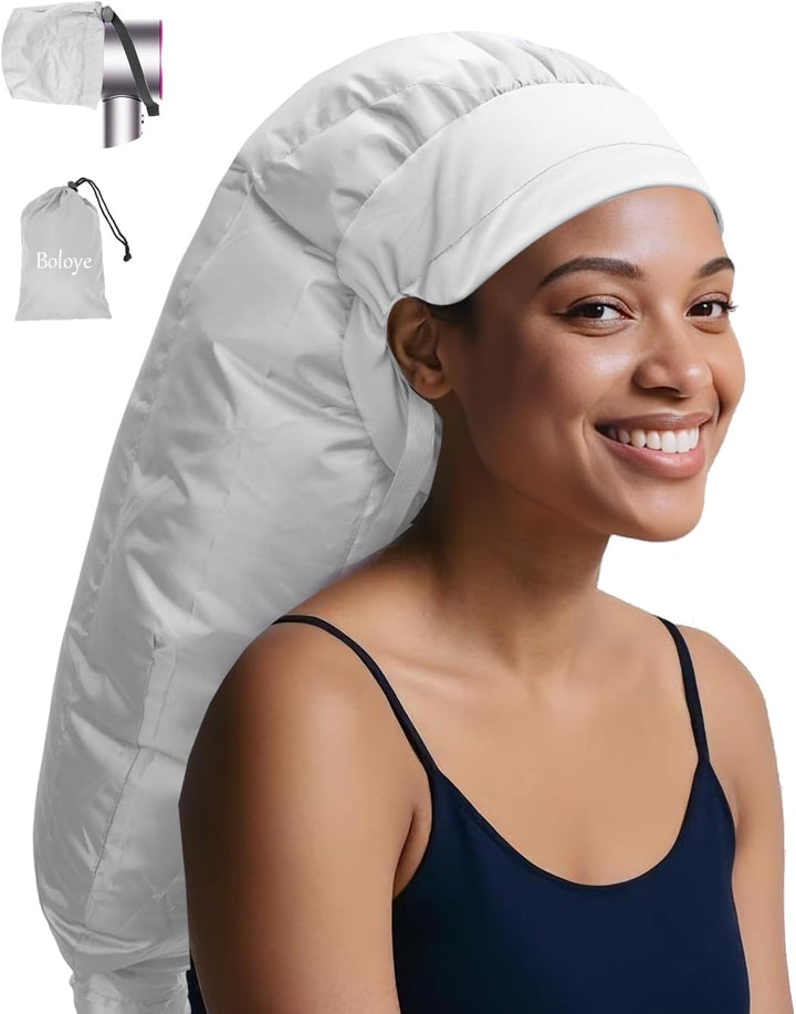 Hair Dryer Bonnet Attachment – 28.5" XL Hooded Dryer Cap for Faster Drying & Deep Conditioning, Extra-Large Space Fits Thick, Curly Hair & Styling Tools (Black, Extra Large)