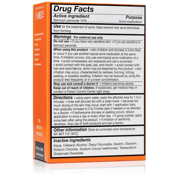 10% Benzoyl Peroxide Acne 4Oz. Medicated Soap Bar