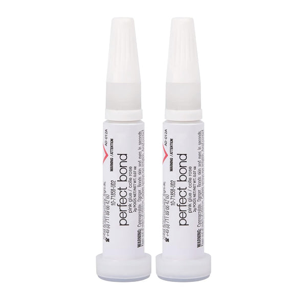 Perfect Bond Nail Glue, Super Strong, Durable, Easy to Apply Acrylic Nails, Press on Nails, Repairs Natural Nails, Quick Drying Nail Adhesive, Lasts 7 Days, Pink Tint, 2 G/0.07 Oz, 2 Pack
