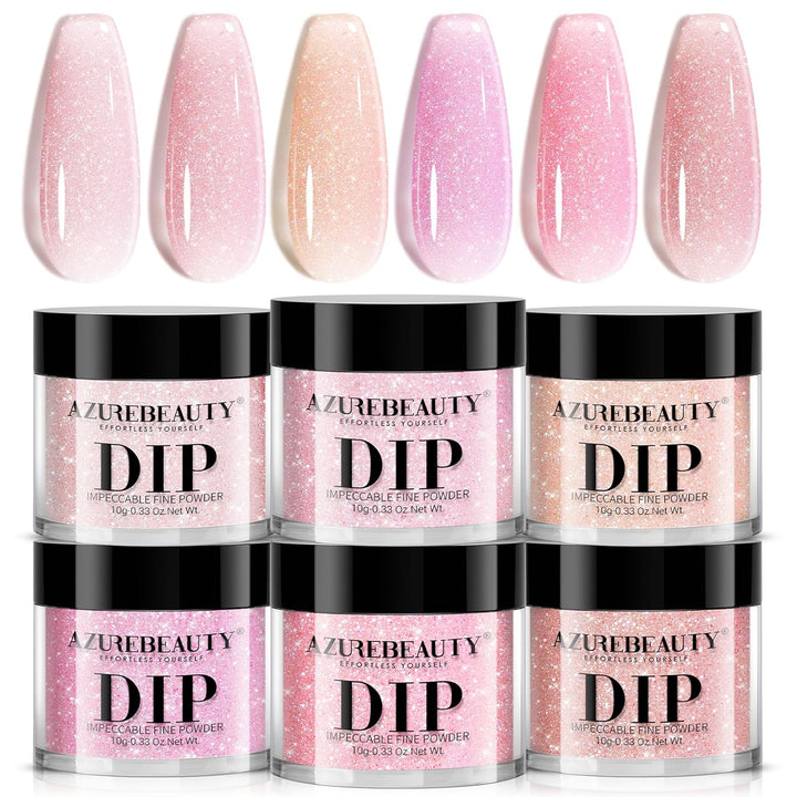 4+4Pc Dip Powder Liquid Set, 15Ml/0.5Oz, with Base/Top Coat, Activator, Brush Saver, Nail File– Fast Drying Formula, No UV Light Needed ﻿