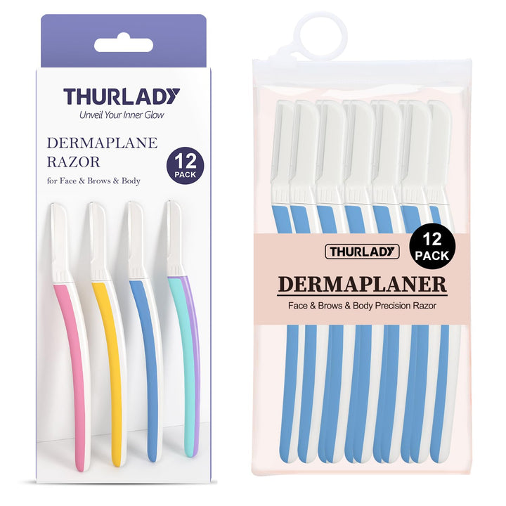 Dermaplane Razor for Women Face - Facial Razor for Women - Eyebrow & Face Razors, Exfoliating Microblades, Peach Fuzz Remover, Dermaplaning & Skin Care Tool, Travel Essentials, (12 Pcs, Wisteria)