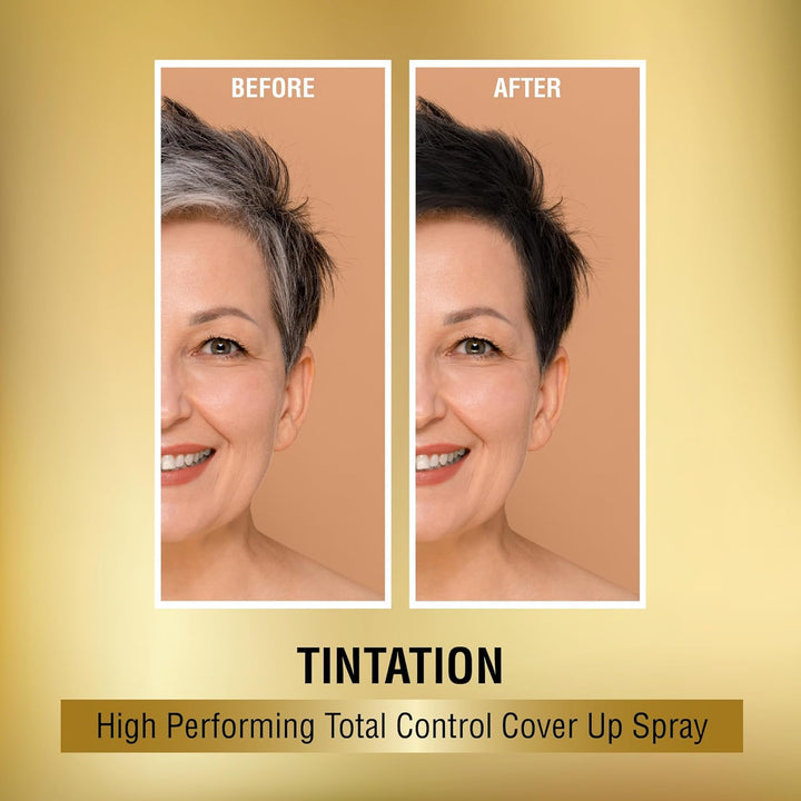 Tintation Temporary Hair Color Spray, Instant Gray Root Touch up Coverage, Water-Resistant & Smudge-Proof, Easy Wash Out, Barber & Hairline Touch-Up, Quick-Dry (Black, 2.82 Oz)