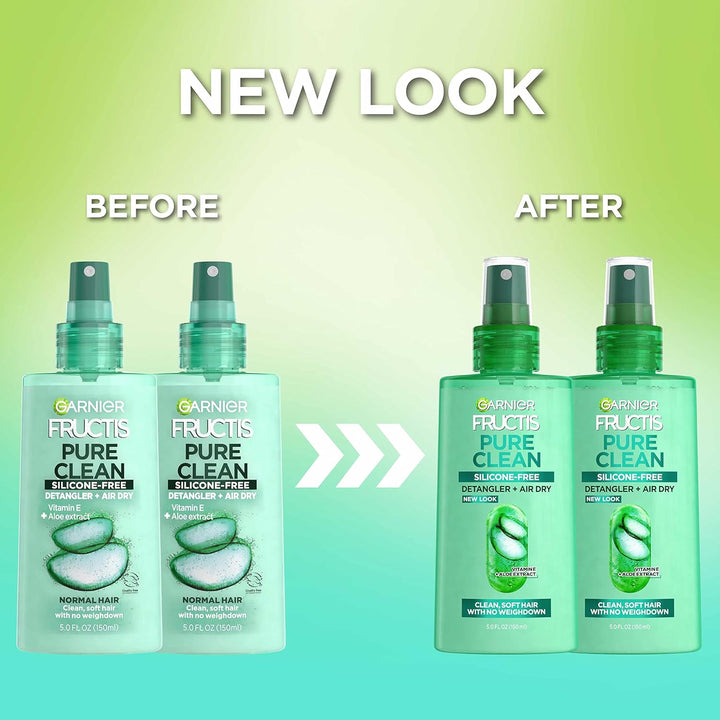 Fructis Pure Clean Detangler + Air Dry Spray, 5.0 Fl Oz, 2 Count (Packaging May Vary)