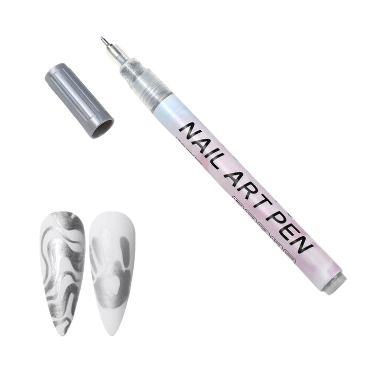 Nail Polish Pens Quick Dry, 1 PCS Nail Art Pen, Nail Art Markers, Acrylic Paint Pens, Nail Pencil, DIY Drawing Painting Liner Pen, Nail Design for Nails DIY French Manicure (White)