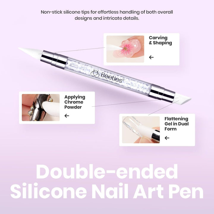 Beetles 3D Gel Nail Art Kit-Crystal Orb 3D Nail Art Clear 1 Oz 5 in 1 Non-Sticky Hand Sculpting Building for Beginner DIY Salon at Home,Clear Solid Builder Nail Gel, UV & LED Lamp Cured Needed