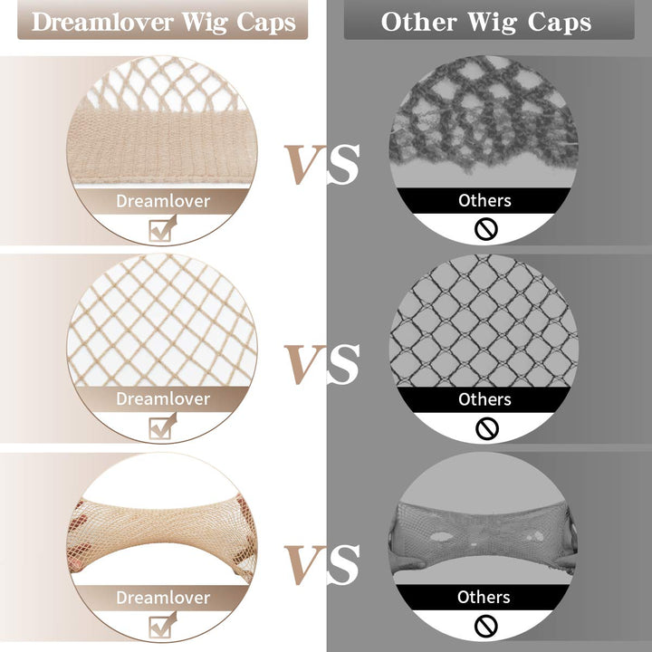 Wig Caps for Women, Hair Net for Wig, Mesh Wig Cap for Long Hair, Natural Nude, 2 Pieces