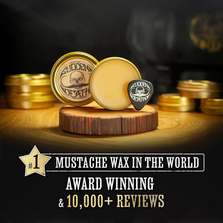 Mustache Wax Strong Hold Grooming for Men | Sudden Death Moustache & Beard Wax 1Oz Tin | Perfect for Handlebar Mustaches by  | No Heat Source Required