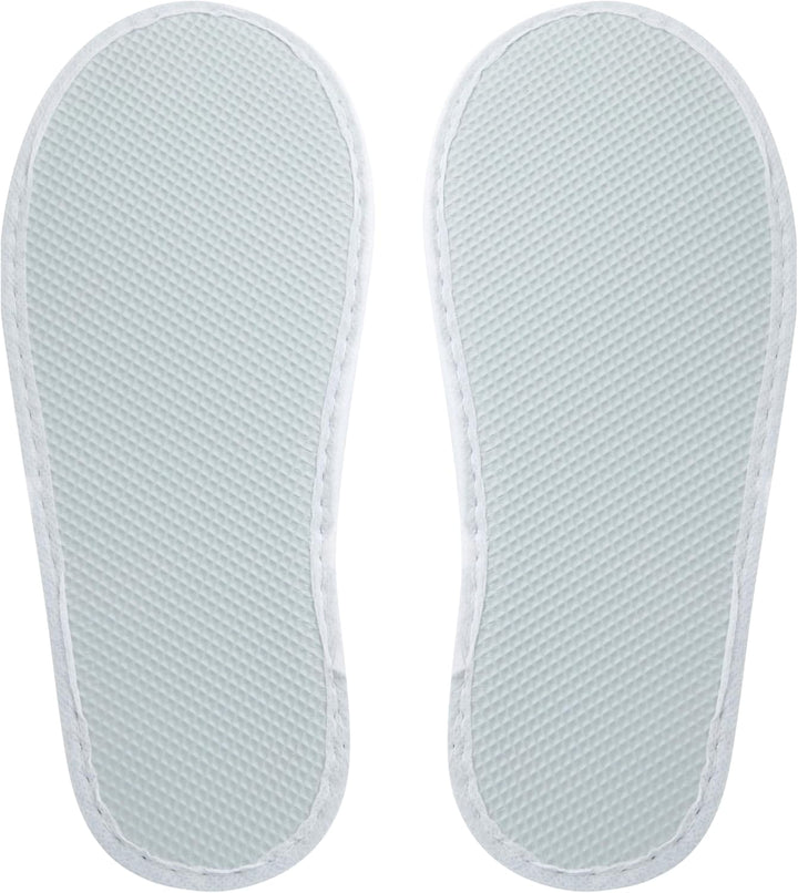 Disposable Slippers for Guests - Men'S US 10/Women'S US 11 Medium - White Closed-Toe Cotton EVA Slip-Resistant Sole - Individually Wrapped Spa & Hotel House Slippers Bulk 24 Pairs