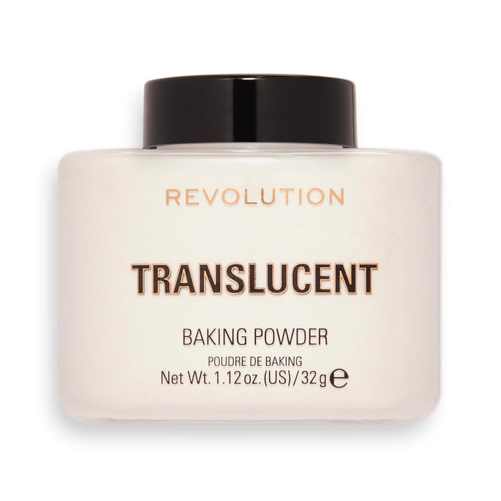 Revolution, Loose Baking Powder, Makeup Setting Powder, Long Lasting Coverage, Mattifies & Reduces Shine, Translucent, 1.12 Oz