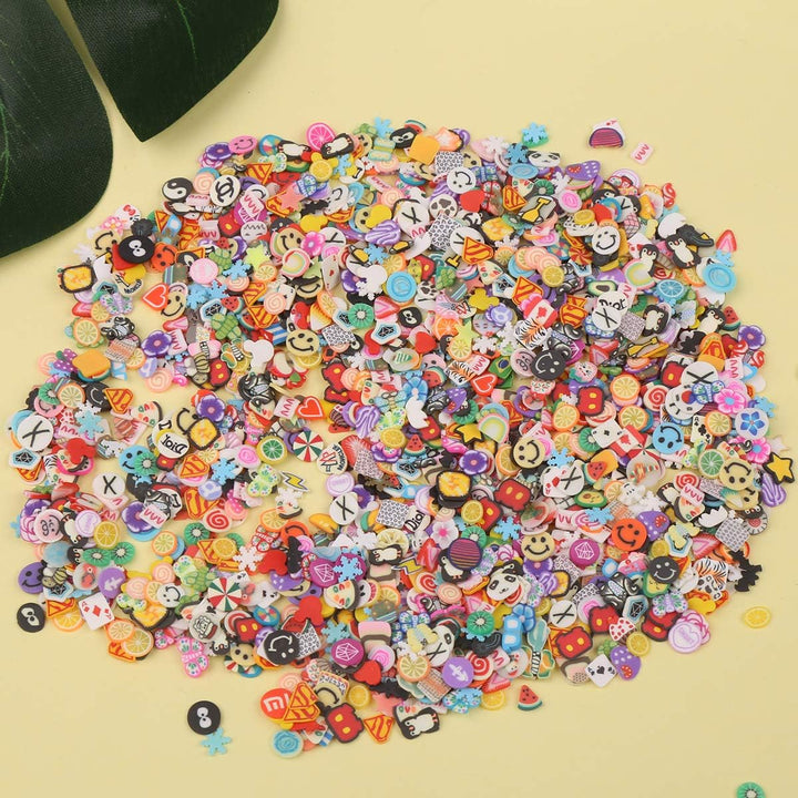 5000 Pcs 3D Nail Art Slice,Fruits Animals Flowers Slices for Slime Mini Fruit Fimo Clay Slices Hundreds Pattern for Nail Stuff DIY,1/5 Inch.