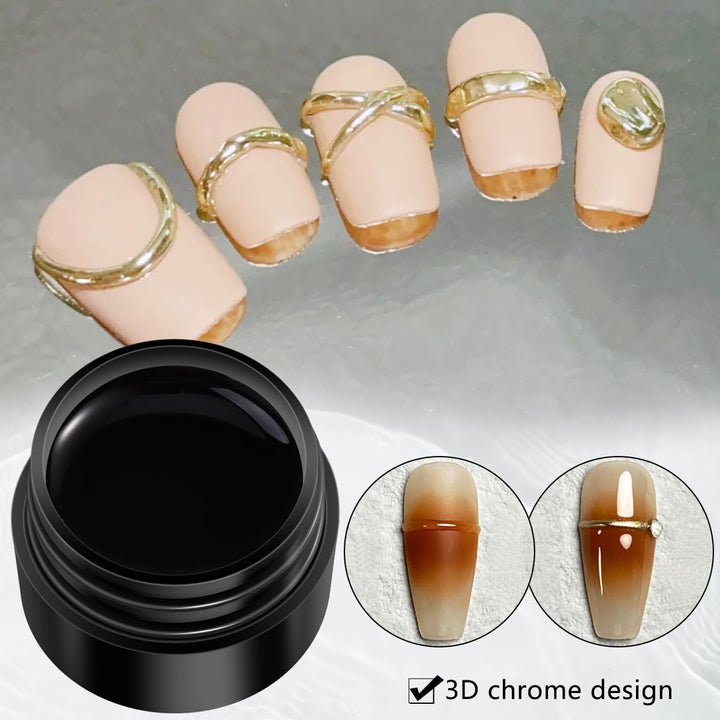 2PCS Clear 3D Sculpting Gel Kit - Non-Sticky Hand Carving Gel with Silicone Pen for Nails 3D Flowers Nail Design Manicure Salon Supplies