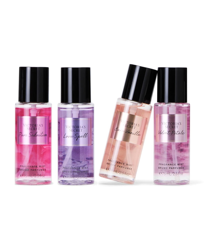 Fragrance Mist Collection 4 Piece Mini Gift Set, Assorted Scents