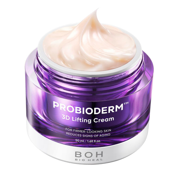 Probioderm 3D Lifting Cream 1.7 Fl Oz | Advanced Korean Anti-Aging Probiotics Facial Night Cream Moisturizer with 17-Peptide Complex & Patented Probioderm for Wrinkles on Face and Neck