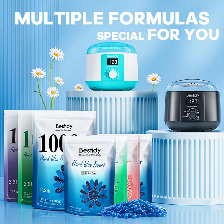 Wax Beads, Bagged 500G/1.1Lb/17.6Oz, Waxing Beans for Hair Removal, Women Men, Home Waxing for All Body and Brazilian Bikini Areas (500G)