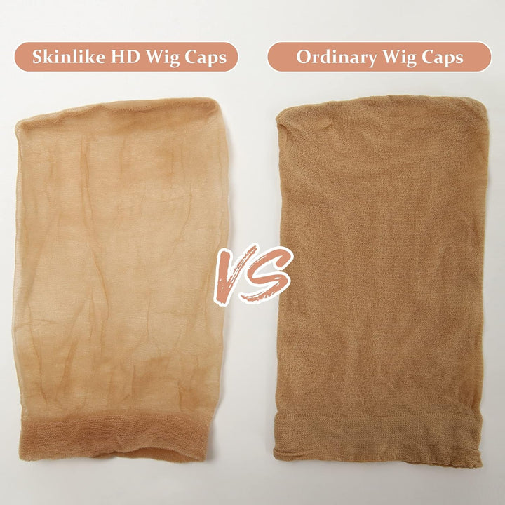 Skinlike HD Wig Cap, 4 Pieces Invisible and Sheer Breathable Ultra-Thin Stretchy Stocking Caps for Lace Front Wigs