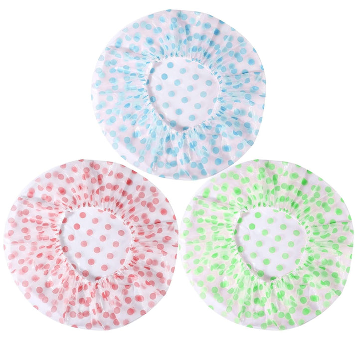 Shower Cap, 3 Pcs Waterproof Reusable Shower Caps Bath Hair Hat Stocking Stuffers for Women Men Kids