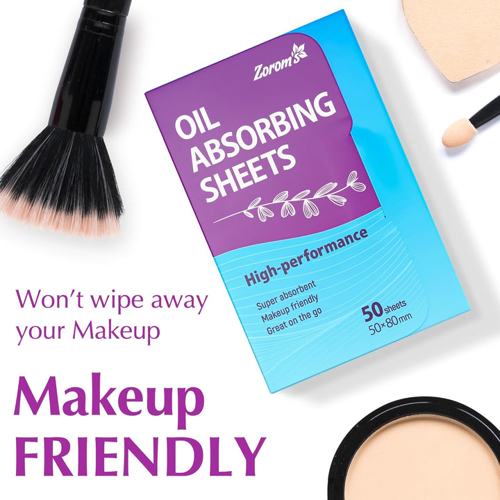 High-Performance Oil Absorbing Sheets for Face - 3 Pack (150 Sheets) - Makeup Friendly Blotting Papers for Oily Skin - Oil Blotting Sheets for Face