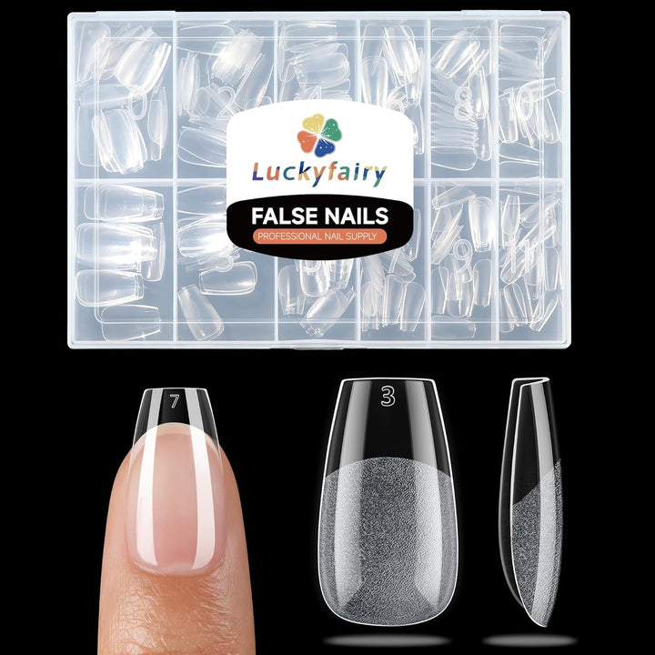 Short Almond Nail Tips, 240Pcs Soft Nail Gel Tips Pre-Shaped Acrylic Fake Nails, Half Matte Full Cover Clear Gelly Press on Flase Nail Tips for Extension Nail Manicure Home DIY 12 Sizes Gelly Tips