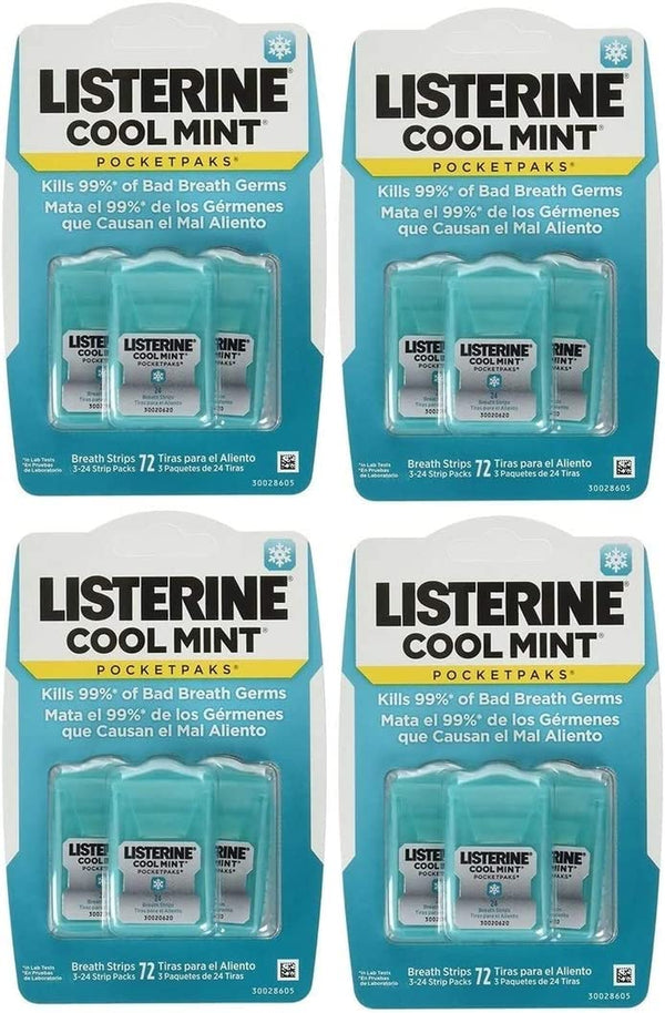 Cool Mint Pocketpaks Breath Strips, 12-24-Strip Pack Total 288 Strips