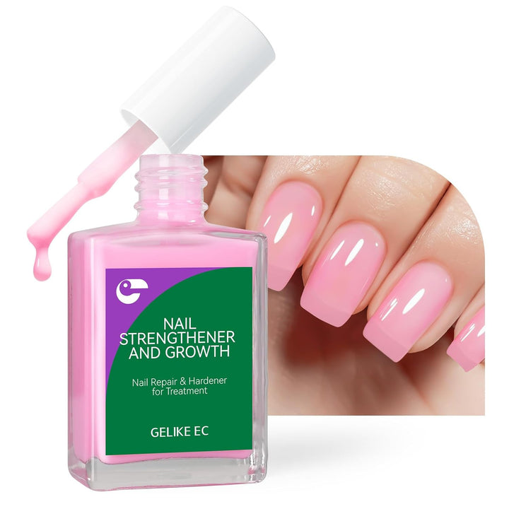 Nail Growth Strengthener for Woman: Nude Blush 6 in 1 Natural Nail Hardener Extra Strong and Growth - Nail Polish Hardener for Weak and Damaged Nails