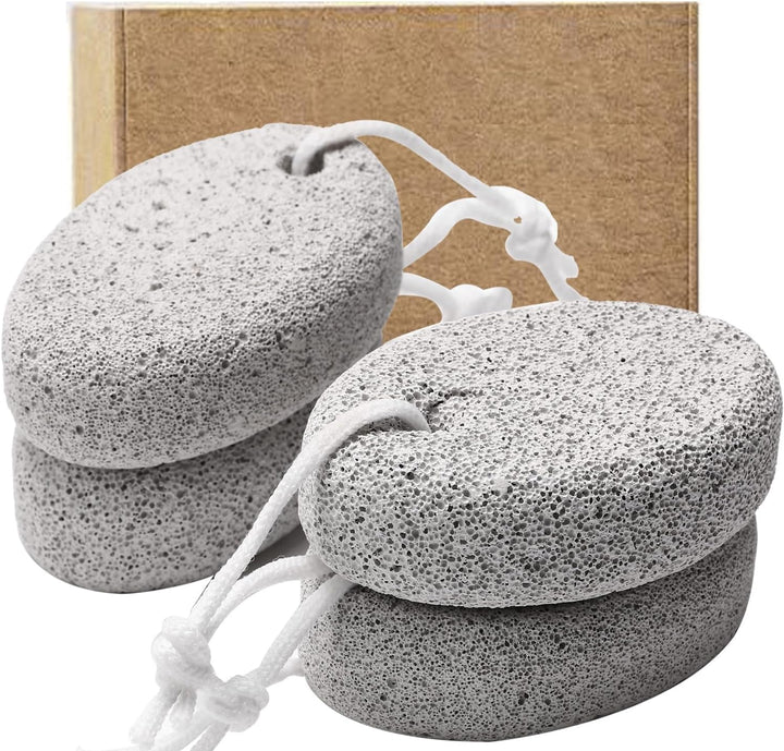 4-Pack Natural Pumice Stone for Feet,  Lava Pedicure Tools Hard Skin Callus Remover for Feet and Hands - Natural Foot File Exfoliation to Remove Dead Skin, Heels, Elbows, Hands