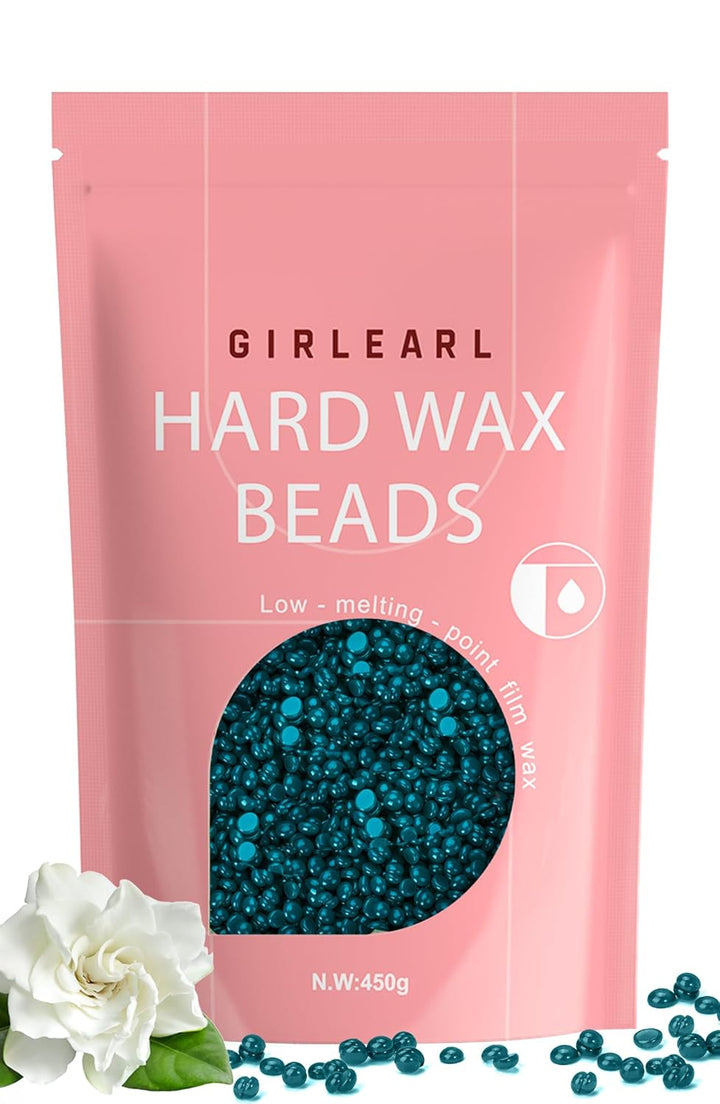 Hard Wax Beads, 1Lb Wax Beans for Hair Removal Sensitive Skin with Rose Formula, Perfect for Full Body, Facial, Brazilian Bikini, and Legs at Home Wax Refill for Women Men (Pink)