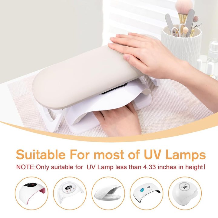 Nail Arm Rest, Foldable PU Leather Nail Hand Rest for Acrylic Nails Cushion Hand Holder, Nail Hand Pillow Nail Art Accessories Tool for Nails Tech Manicure Pedicure Salon Home Use - Light Gray