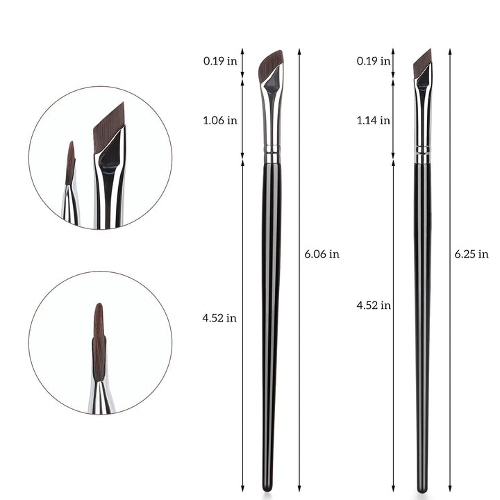 Eyeliner Brushes Set, Fine Angled Eyeliner Eyebrow Concealer Brushes, Upgraded Sickle Ultra Thin Slanted Flat Angle for Beauty Cosmetic Tool(3 Pieces)