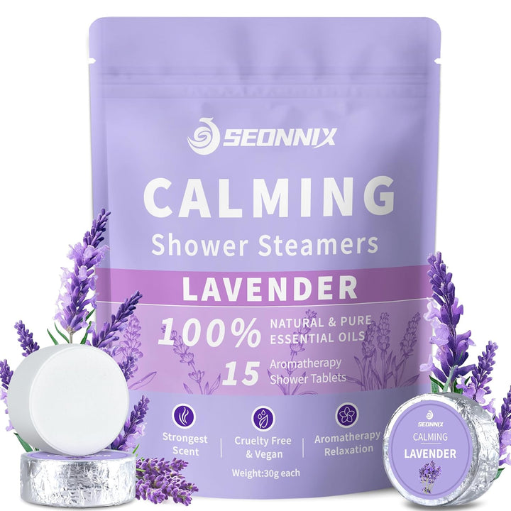Shower Steamers Aromatherapy 15 Pack, Menthol & Eucalyptus Shower Bombs with Natural Essential Oils, Quick Relief Nasal Congestion, Relaxation & Self Care Gifts for Women & Men