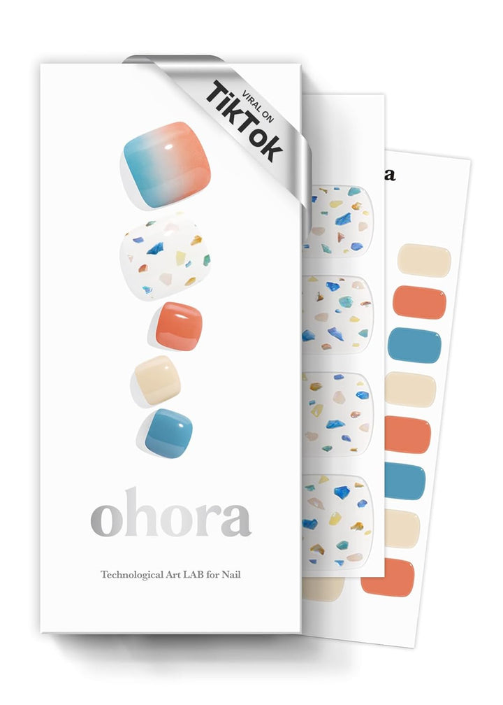 Semi Cured Gel Pedi Strips (P Chilly Red) - Works with Any Pedi Lamps, Salon-Quality, Long Lasting, Easy to Apply & Remove - Includes 2 Prep Pads, Pedi File & Wooden Stick