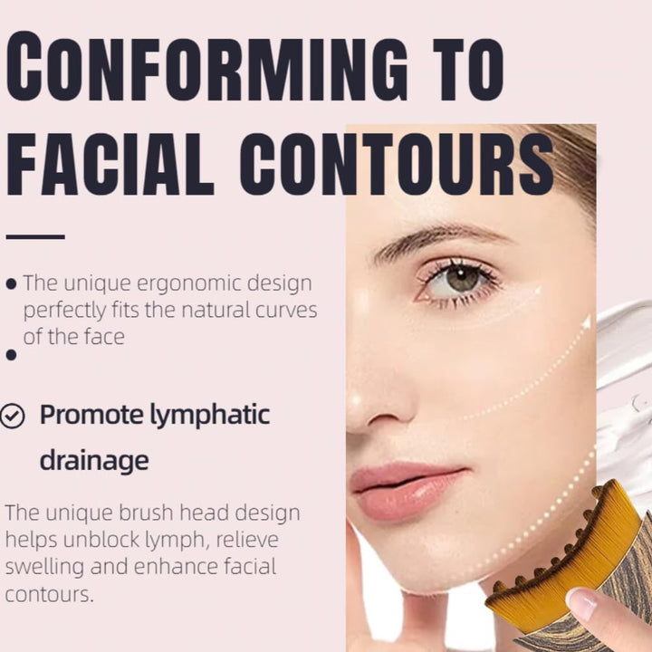 1/2 PCS Lymphatic Contour Face Brush for Sculpting – Anti-Puffiness, Detox & Lift, Improves Skin Glow & Absorption (1 Pcs Contour Face Brush)