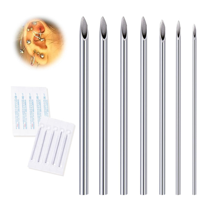 20G Body Piercing Needles,10Pcs  Sterile Disposable Stainless Steel Needles for Ear, Nose, Navel, Nipple, Lip - Piercings