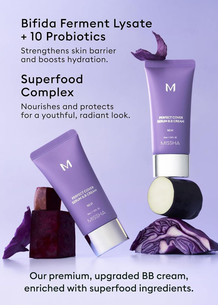 M PERFECT COVER SERUM BB CREAM No.23 Natural Beige-Light/Medium with Cool/Neutral Undertone, BB Cream by Cardi B Pick, Skin Tint, Tinted Moisturizer, Skin Care Foundation Makeup, 1.18 Fl Oz