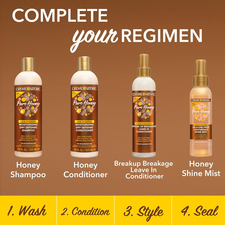 Pure Honey Knot Away Leave-In Detangler, Instantly Detangles & Improves Manageability, with Coconut Oil & Shea Butter, for Dry, Dehydrated Hair, 8 Oz