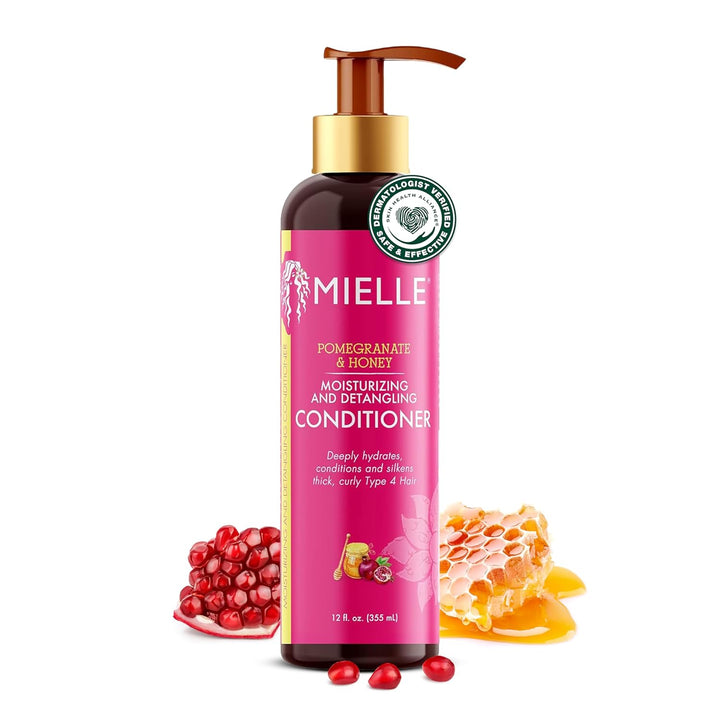 Pomegranate & Honey Detangling Conditioner for Curly Hair - Deep Moisturizing Conditioner to Help Strengthen Strands, Prevents Breakage and Split Ends & Improves Hydration (12 Fl Oz)