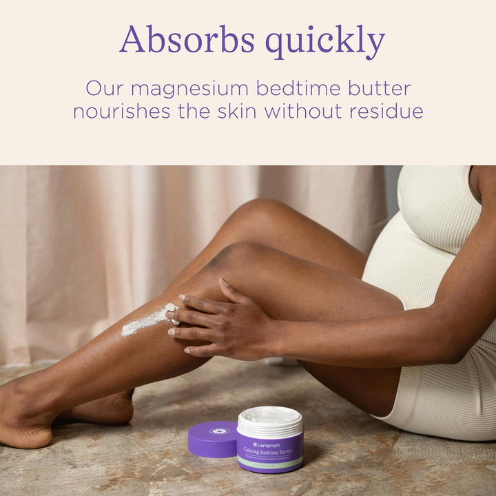 Magnesium Bedtime Butter Body Lotion for Pregnant Moms, Calm Magnesium Lotion for Aching Muscles, Lotion for Women & Soothing Massage, Promote Relaxation, Help Ease Cramps, 7 Oz.