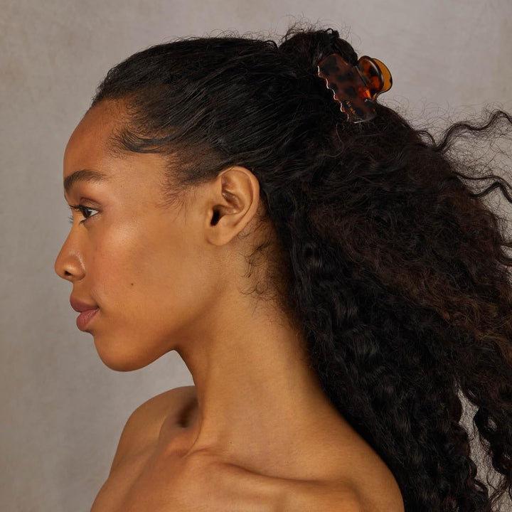 Medium Claw Clips for Women - Strong Hold & Stylish Glossy Puffy Design Hair Accessories | Half-Up or Full Updos | Ideal Gifts for Women - 2Pc Set, Black & Tort