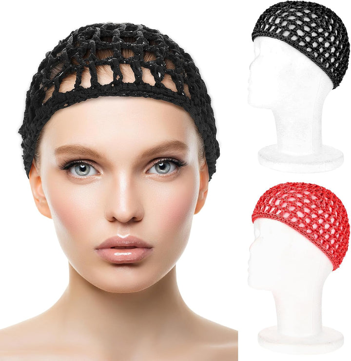 Wig Cap Thick Long Hair Caps Adjustable Net Mesh Braided Weaving Making Crochet Sew Weave Fishnet Grip Headband