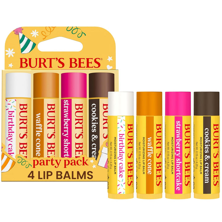 Lip Balm - Original Beeswax, Lip Moisturizer with Responsibly Sourced Beeswax, Tint-Free, Natural Origin Conditioning Treatment, 4 Tubes, 0.15 Oz.