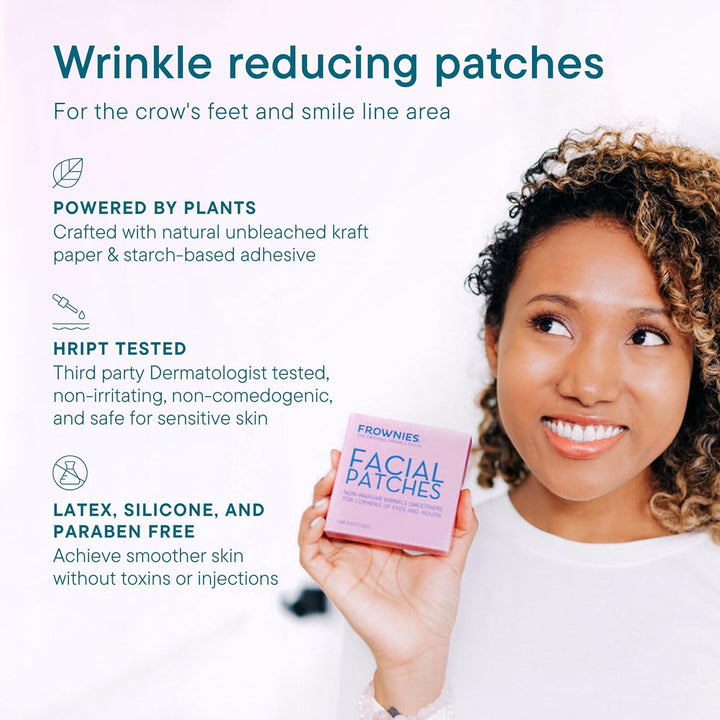 Facial Patches for Wrinkles on the Corner of Eyes & Mouth - Hypoallergenic Anti-Wrinkle Face Tape - Wrinkle Patch to Smooth & Soften Crow’S Feet & Smile Lines - for Overnight Use, 144 Patches