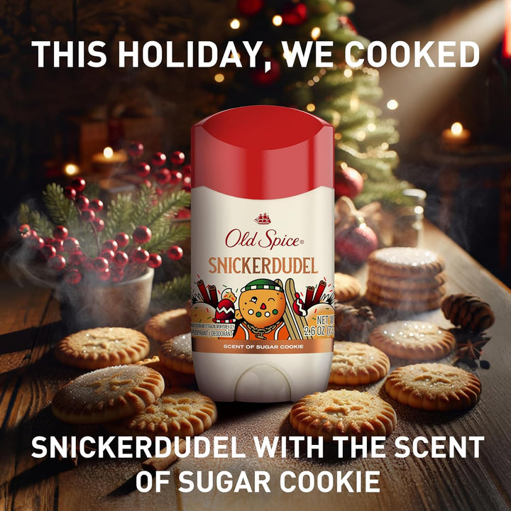 Antiperspirant & Deodorant for Men, Holidudes Limited Edition, 24/7 Sweat Protection, Stocking Stuffer, Snickerdudel Sugar Cookie Scent, 2.6 Oz