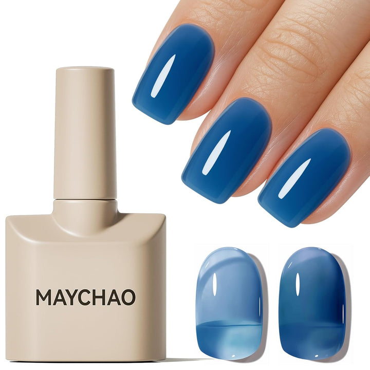 15ML Jelly Sheer Tortoise Gel Nail Polish 1Pc Transparent Hot Cocoa Amber Gel Polish Soak off UV LED Translucent Nail Polish Nail Art Starter Manicure Salon DIY at Home, 0.5 OZ