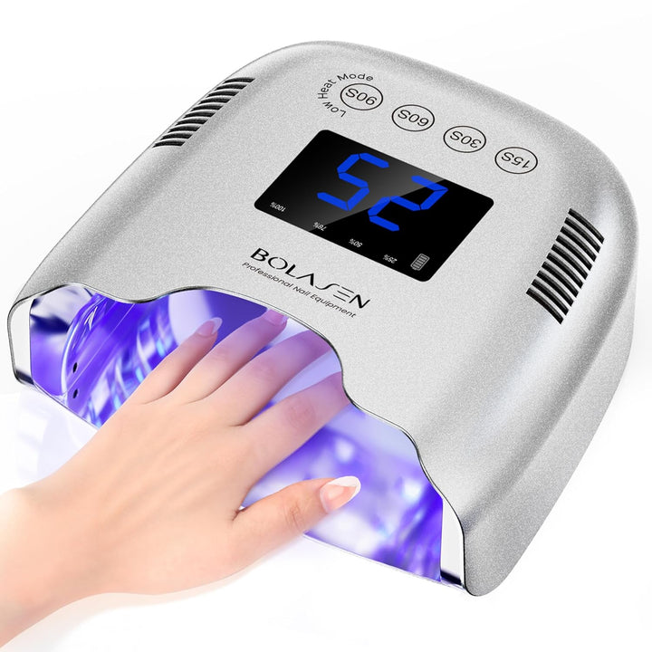 Cordless Rechargeable UV Nail Lamp - UV Light for Gel Nails with Metallic Reflector & Metal Base, 54W Portable Wireless LED Nail Dryer, Professional Fast Charger Curing Lamp for Salon P30 PRO