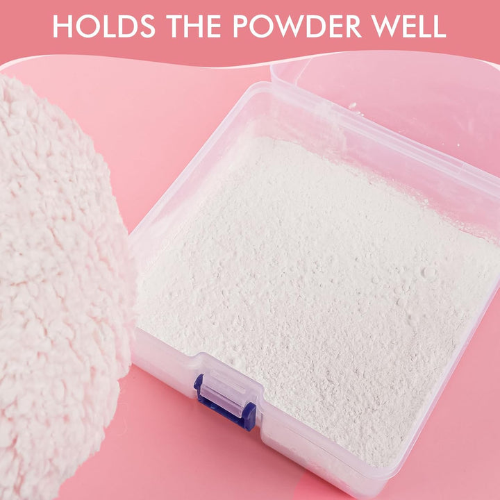 Powder Puff, 6'' Powder Puff for Body Powder,Body Powder Puffs and Container,Oversize Dust Puffs for Women
