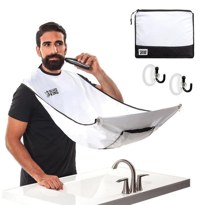 Beard Bib Apron - Shaving Set for Dad - as Seen on Shark Tank - Men'S Hair Catcher for Shaving - Grooming Accessories, Black