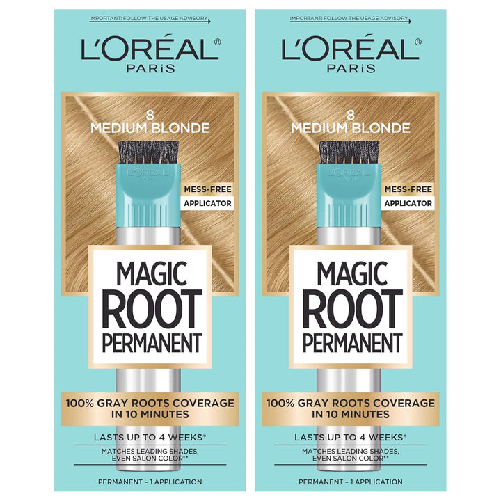 Magic Root Rescue 10 Minute Root Hair Coloring Kit, Permanent Hair Color with Quick Precision Applicator, 100 Percent Gray Coverage, 4 Dark Brown, 2 Count