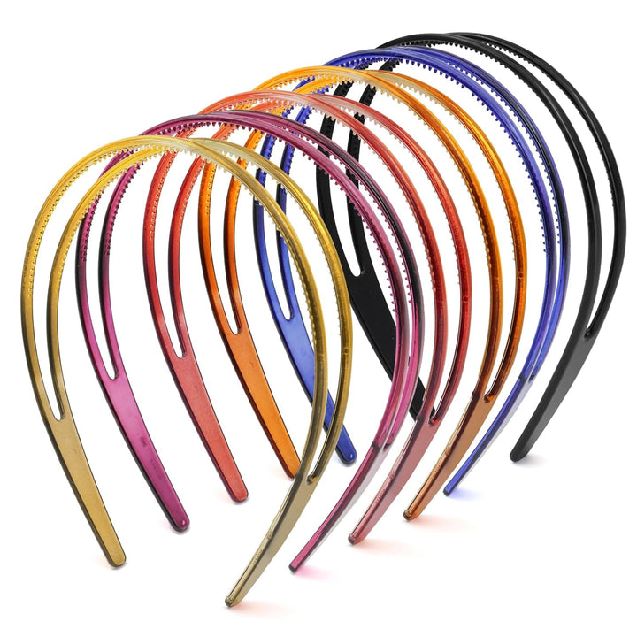 Plastic Thin Skinny Headbands - Headbands for Women - Plain Headband for Girls DIY - Hair Bands Teeth Comb Headband Halloween Comb - Black